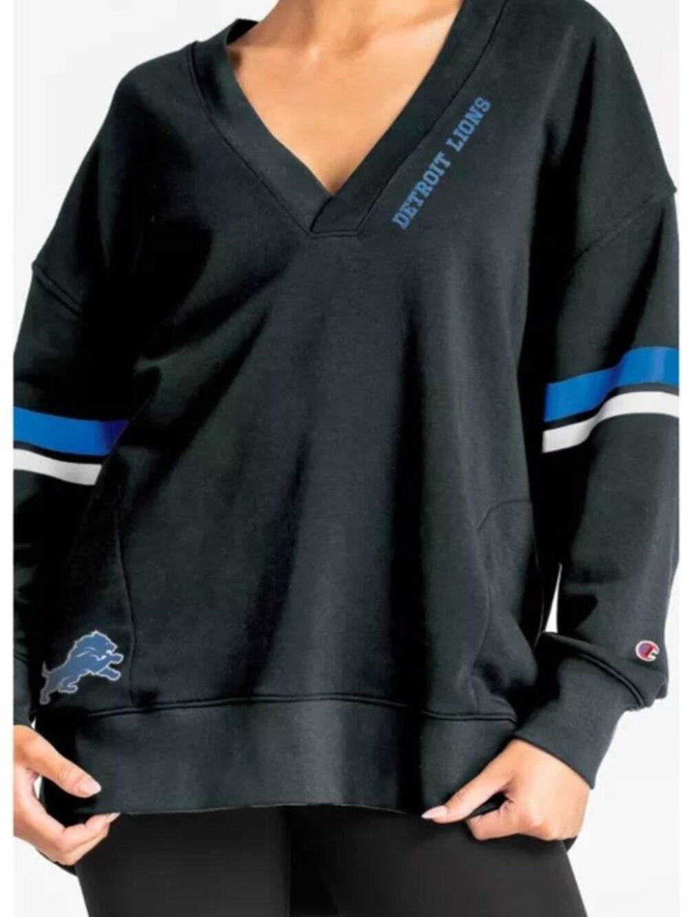 NWT NFL Detroit Lions Women's Size Large Champion V-Neck Tunic - MRSP $60